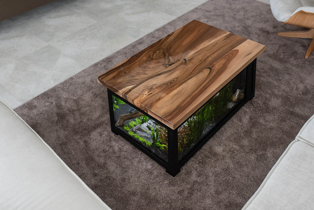 Aquariumtable OŘECH – exotický konferenční stolek